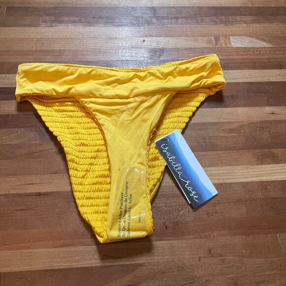 Isabella Rose Maza Textured Banded Maui Hipster Bikini Bottom orange Small - Picture 4 of 5